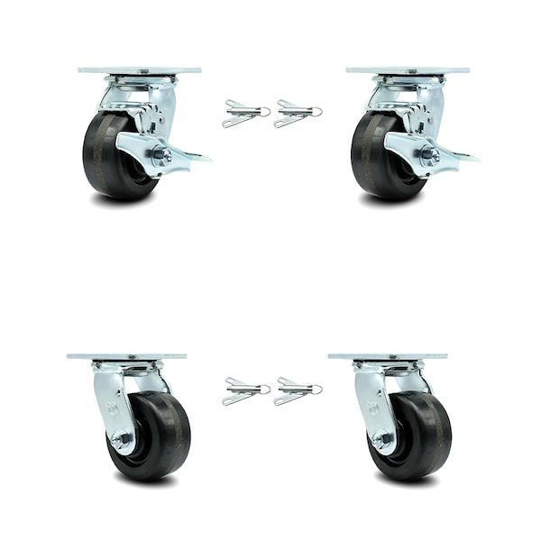 Service Caster Greenlee Caster Set - GMX Cart -2 Swivel Brake Bolt On Lock 2 Bolt On Lock - SCC GRE-SCC-30CS420-PHR-TLB-BSL-2-BSL-2 - main